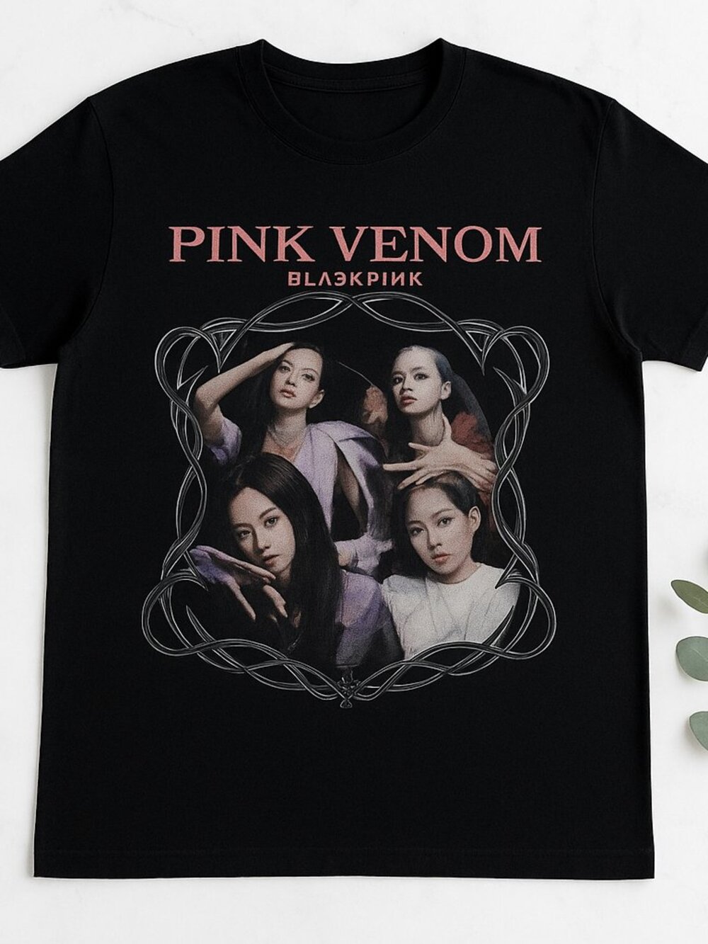 BLACKPINK Pink Venom Graphic T-Shirt – K-Pop Music Tee – Black Shirt